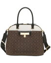 【送料無料】 カルバンクライン レディース ハンドバッグ バッグ Becky Signature Convertible Turnlock Dome Satchel Brn Khk Ml