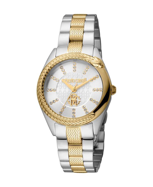 ロベルトカヴァリ レディース アクセサリー 腕時計 Tシャツ Roberto Cavalli Women's Quartz Two-tone Stainless Steel Watch 32mm Silver シルバー