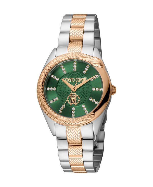 ロベルトカヴァリ レディース アクセサリー 腕時計 Tシャツ Roberto Cavalli Women's Quartz Two-tone Stainless Steel Watch 32mm Silver シルバー