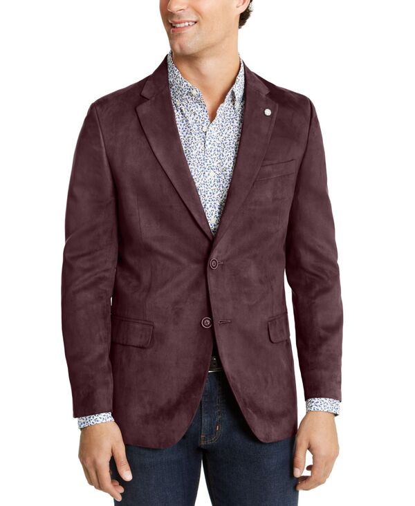 【送料無料】 ナウティカ メンズ ジャケット・ブルゾン アウター Men's Modern-Fit Faux-Suede Sport Coat Burgundy