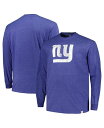 【送料無料】 プロファイル メンズ Tシャツ トップス Men's Heather Royal Distressed New York Giants Big and Tall Throwback Long Sleeve T-Shirt Heather Royal