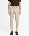 【送料無料】 マンゴ メンズ カジュアルパンツ ボトムス Men's Stretch Fabric Slim-Fit Suit Pants Beige
