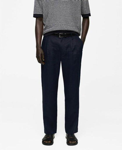 【送料無料】 マンゴ メンズ カジュアルパンツ ボトムス Men's Relaxed Fit Pants Dark Navy 【送料無料】 マンゴ メンズ カジュアルパンツ ボトムス Men's Relaxed Fit Pants Dark Navy