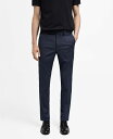 【送料無料】 マンゴ メンズ カジュアルパンツ ボトムス Men's Stretch Fabric Super Slim-Fit Suit Pants Indigo Blue
