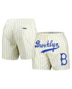 【送料無料】 プロスタンダード メンズ ハーフパンツ・ショーツ ボトムス Men's Cream Brooklyn Dodgers Cooperstown Collection Pinstripe Retro Classic Woven Shorts Cream
