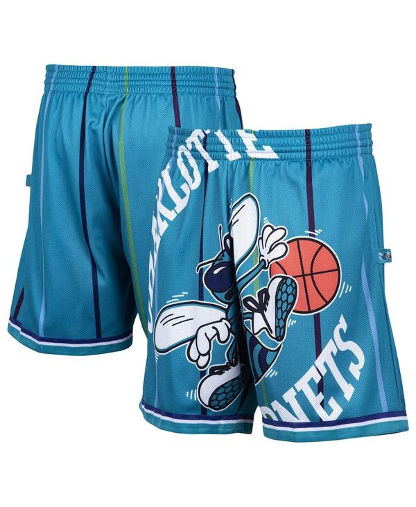 【送料無料】 ミッチェル&ネス メンズ ハーフパンツ・ショーツ ボトムス Men's Teal Charlotte Hornets Hardwood Classics Big Face 2.0 Shorts Teal