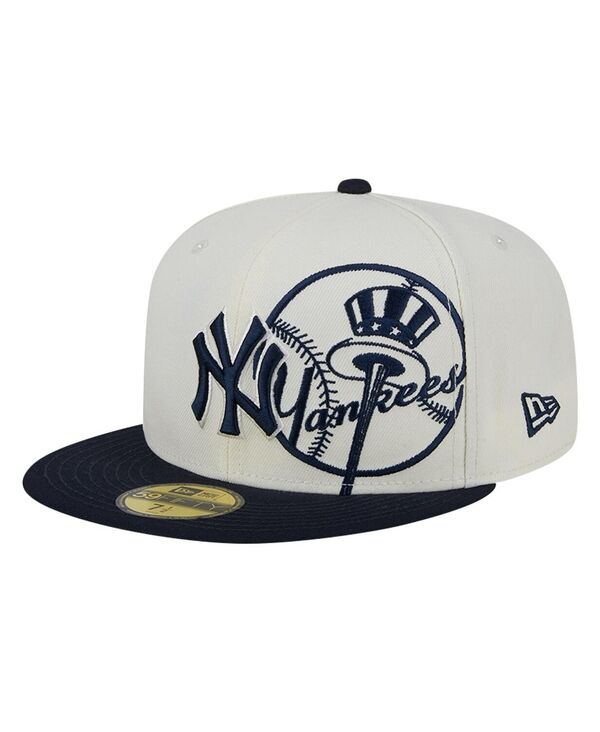 【送料無料】 ニューエラ メンズ 帽子 アクセサリー Men's Cream/Navy New York Yankees Lonestar 59FIFTY Fitted Hat Cream Navy