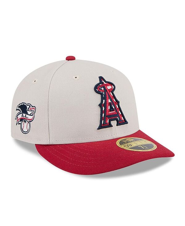 【送料無料】 ニューエラ メンズ 帽子 アクセサリー Men's Red Los Angeles Angels 2024 Fourth of July Low Profile 59FIFTY Fitted Hat Khaki