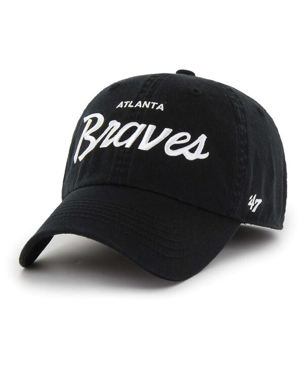【送料無料】 47ブランド メンズ 帽子 アクセサリー Men's Black Atlanta Braves Crosstown Classic Franchise Fitted Hat Black