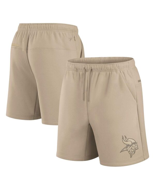 【送料無料】 ファナティクス メンズ ハーフパンツ・ショーツ ボトムス Men's and Women's Khaki Minnesota Vikings Elements Super Soft Fleece Shorts Khaki