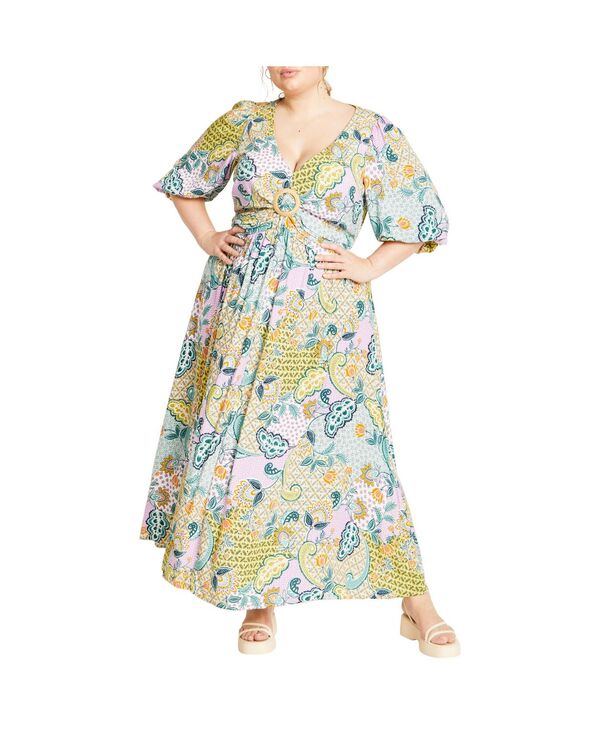 【送料無料】 シティーシック レディース ワンピース トップス Plus Size Daydream Print V-neck Maxi Dress Daydream