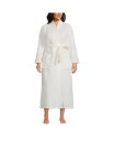 【送料無料】 ランズエンド レディース ナイトウェア アンダーウェア Plus Size Cozy Plush Long Wrap Robe Ivory