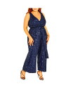 【送料無料】 シティーシック レディース ジャンプスーツ トップス Plus Size Dazzling Wide leg Jumpsuit Navy