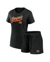 【送料無料】 ファナティクス レディース Tシャツ トップス Women's Black Cincinnati Bengals Start to Finish T-Shirt Shorts Combo Pack Black