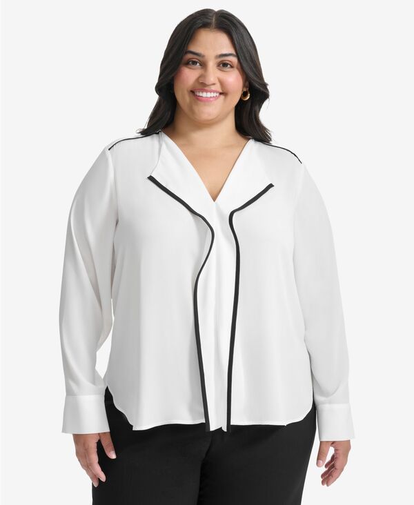 【送料無料】 ダナ キャラン ニューヨーク レディース シャツ トップス Plus Size Con