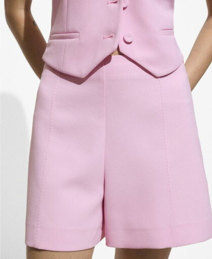 【送料無料】 マンゴ レディース ハーフパンツ・ショーツ ボトムス Women's Straight Mid-Rise Shorts Pink 【送料無料】 マンゴ レディース ハーフパンツ・ショーツ ボトムス Women's Straight Mid-Rise Shorts Pink