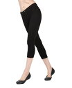 【送料無料】 メモイ レディース レギンス ボトムス Women's Chino Capri-Length Cotton Blend Leggings Black(4)