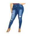 【送料無料】 シティーシック レディース デニムパンツ ボトムス Plus Size Asha Rip Corset Skinny Jean Light denim(4)