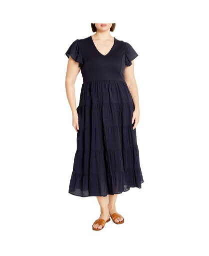 【送料無料】 シティーシック レディース ワンピース トップス Plus Size Marley Dress Navy 【送料無料】 シティーシック レディース ワンピース トップス Plus Size Marley Dress Navy