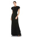 【送料無料】 マックダガル レディース ワンピース トップス Women's High Neck Flutter Cap Sleeve Gown Black