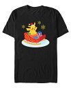 【送料無料】 フィフスサン メンズ Tシャツ トップス Men's Pokemon Christmas Ride Short Sleeves T-shirt Black