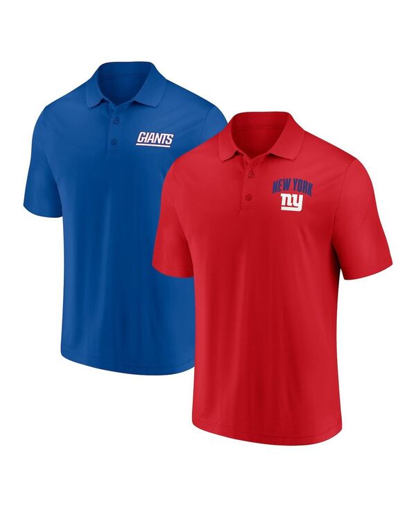 【送料無料】 ファナティクス メンズ ポロシャツ トップス Men's New York Giants Lockup Two-Pack Polo Shirt Set Blue Red