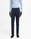 【送料無料】 マンゴ メンズ カジュアルパンツ ボトムス Men's Stretch Fabric Super Slim-Fit Suit Pants Ink Blue