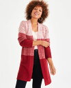【送料無料】 スタイルアンドコー レディース ニット・セーター アウター Women's Open-Front Colorblocked Cardigan Re...