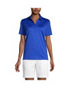 【送料無料】 ランズエンド レディース シャツ トップス Women's Short Sleeve Rapid Dry Sport Neck Polo Shirt Dark cobalt blue(4)