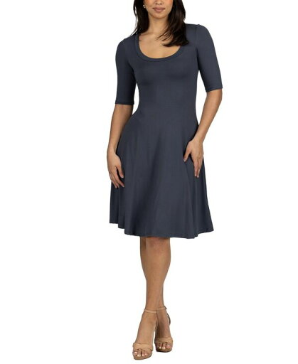 【送料無料】 24セブンコンフォート レディース ワンピース トップス a Line Knee Length Elbow Length Sleeves Dress Charcoal 【送料無料】 24セブンコンフォート レディース ワンピース トップス a Line Knee Length Elbow Length Sleeves Dress Charcoal