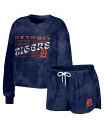 【送料無料】 ウェア バイ エリン アンドルーズ レディース パーカー・スウェット アウター Women's Navy Detroit Tigers Tie-Dye Cropped Pullover Sweatshirt Shorts Lounge Set Navy