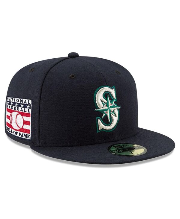 【送料無料】 ニューエラ メンズ 帽子 アクセサリー Men's Navy Seattle Mariners National Baseball Hall of Fame 59FIFTY Fitted Hat Navy