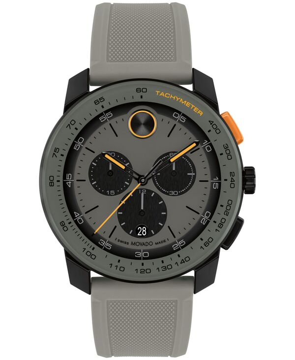 モバド メンズ アクセサリー 腕時計 Movado Men's Bold Tr90 Swiss Quartz Chrono Gray Silicone Watch 43.50mm Gray グレー