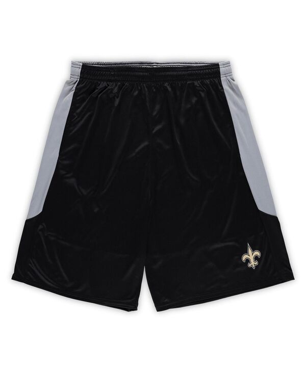 【送料無料】 ファナティクス メンズ ハーフパンツ・ショーツ ボトムス Men's Black New Orleans Saints Big Tall Team Logo Shorts Black Silver