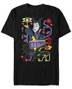 【送料無料】 フィフスサン メンズ Tシャツ トップス Disney Men's Sleeping Beauty Maleficent Playing Card Short Sleeve T-Shirt Black(4)