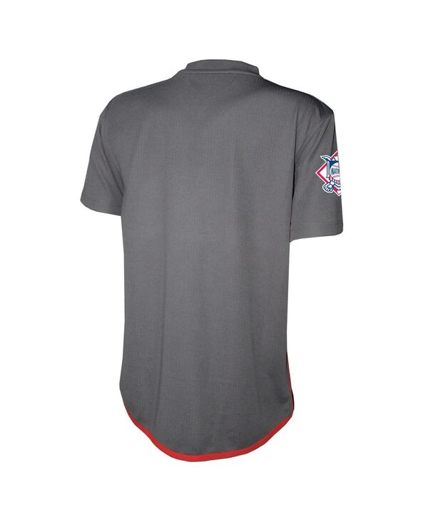 【送料無料】 スティッチーズ メンズ シャツ トップス Men's Charcoal Atlanta Braves Team V-Neck Jersey Charcoal