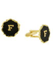 【送料無料】 1928 メンズ カフスボタン アクセサリー Jewelry 14K Gold-Plated Enamel Initial F Cufflinks...