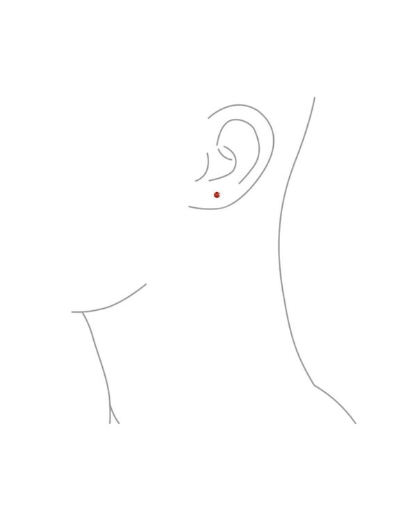【送料無料】 ブリング レディース ピアス・イヤリング アクセサリー Minimalist Tiny Cubic Zirconia Green CZ Round Solitaire Stud Earrings14K Yellow Gold Screw Back 3MM Dark red