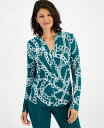 【送料無料】 アイ.エヌ.シー インターナショナル コンセプト レディース シャツ トップス Women's Print Zip-Pocket Top in Regular & Petite Created for Macy's Kari Chain(4)