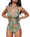 【送料無料】 カップシー レディース 上下セット 水着 Women's Deep V Neck Double Straps Crisscross Back Ti...