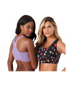 【送料無料】 コンフォート チョイス レディース ブラジャー アンダーウェア Plus Size Wireless Sport Bra 2-Pack Black...