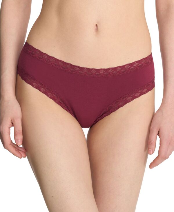 【送料無料】 ナトリ レディース パンツ アンダーウェア Bliss Lace-Trim Cotton Brief Underwear 156058 Dark Cherry