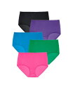 【送料無料】 コンフォート チョイス レディース パンツ アンダーウェア Plus Size Cotton Brief 5-Pack Bright pack