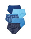 【送料無料】 コンフォート チョイス レディース パンツ アンダーウェア Plus Size Cotton Brief 5-Pack Evening blue ...