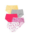 【送料無料】 コンフォート チョイス レディース パンツ アンダーウェア Plus Size Cotton Brief 5-Pack Floral print ...
