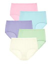 【送料無料】 コンフォート チョイス レディース パンツ アンダーウェア Plus Size Cotton Brief 5-Pack Pastel pack