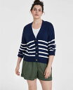 【送料無料】 On 34th レディース ニット・セーター カーディガン アウター Women's V-Neck Striped Cardigan Create...