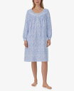【送料無料】 エイレーンウェスト レディース ナイトウェア アンダーウェア Women's Cotton Lace-Trim Waltz Nightgown White Blue(4)