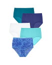 【送料無料】 コンフォート チョイス レディース パンツ アンダーウェア Plus Size Nylon Brief 5-Pack Flower pack