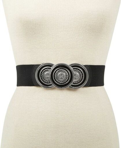 【送料無料】 アイ.エヌ.シー インターナショナル コンセプト レディース ベルト アクセサリー Round-Buckle Stretch Belt Created for Macy's Black/Silver 【送料無料】 アイ.エヌ.シー インターナショナル コンセプト レディース ベルト アクセサリー Round-Buckle Stretch Belt Created for Macy's Black/Silver